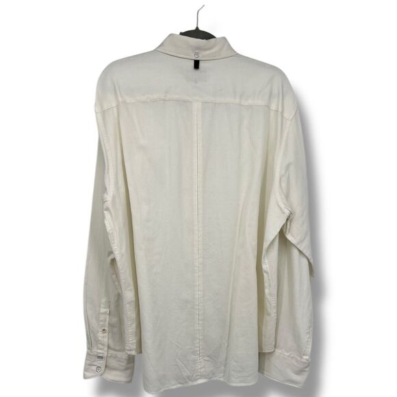Rag & Bone 2XL Fit 2 Tomlin Button Down Shirt Heather Melange Cream Cotton - Picture 2 of 10